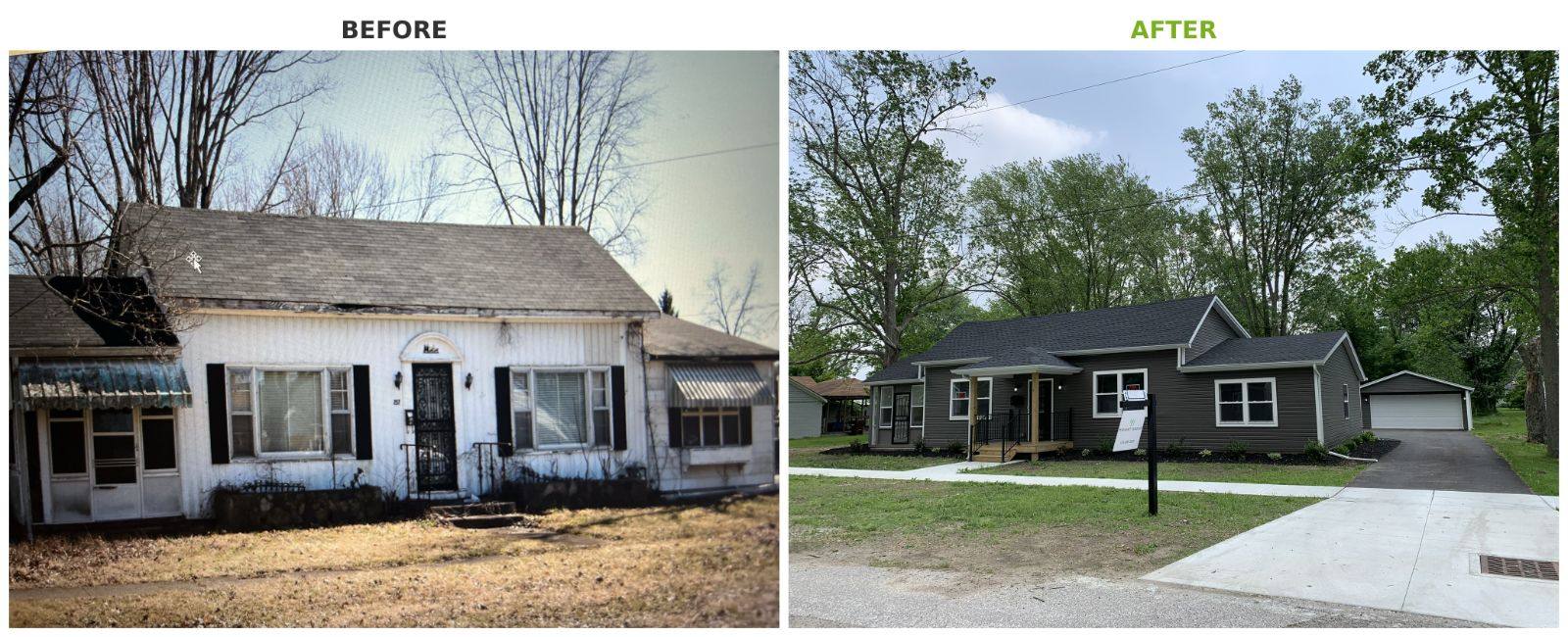Before and after of a full home renovation by Resolute Construction and Remodel